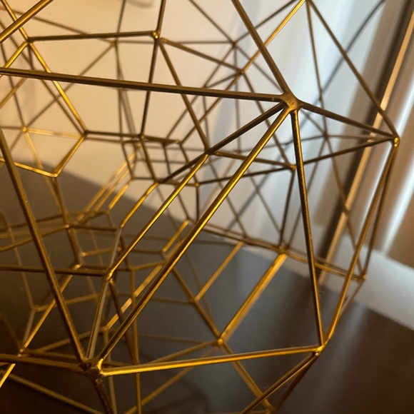 Gold plated metallic Polygonal tectonic Orb Globe - Picture 5 of 5